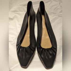 H&M black faux leather flats